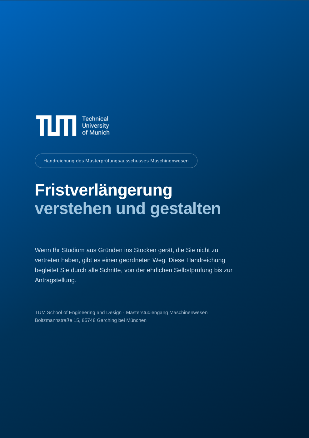 Titelseite der Handreichung „Fristverlängerung — verstehen und gestalten“